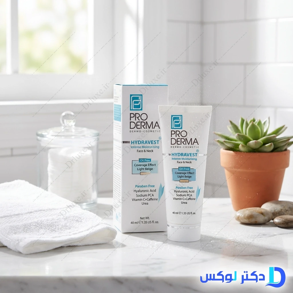 کرم مرطوب کننده قوی و رنگی صورت و گردن پرودرما